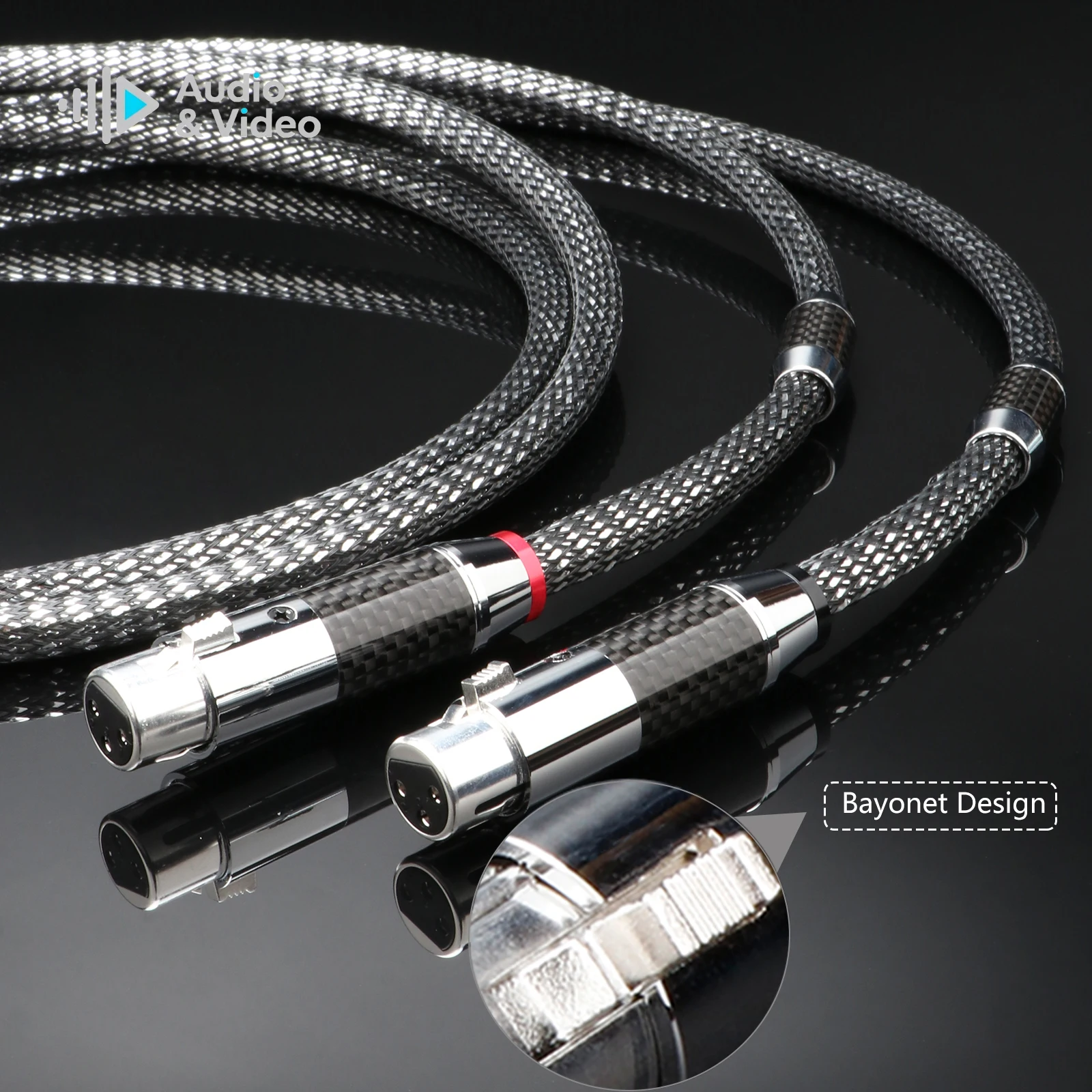 Paar XLR-Kabel Audiophile Symmetrische Kabelverbindung, 3-Pin XLR-Mikrofonkabel für Audio- und Tontechnik – Detail 2