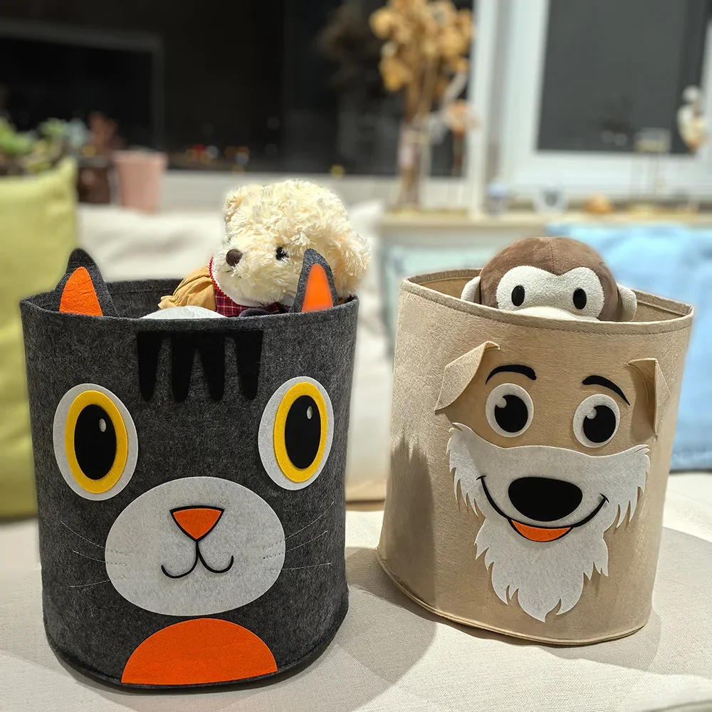 Cotton Animal Storage Basket Kids Toys Clothes Shoes Organizer Sundries Folding Storage Box Cabinet Home Kwaii Basket Container