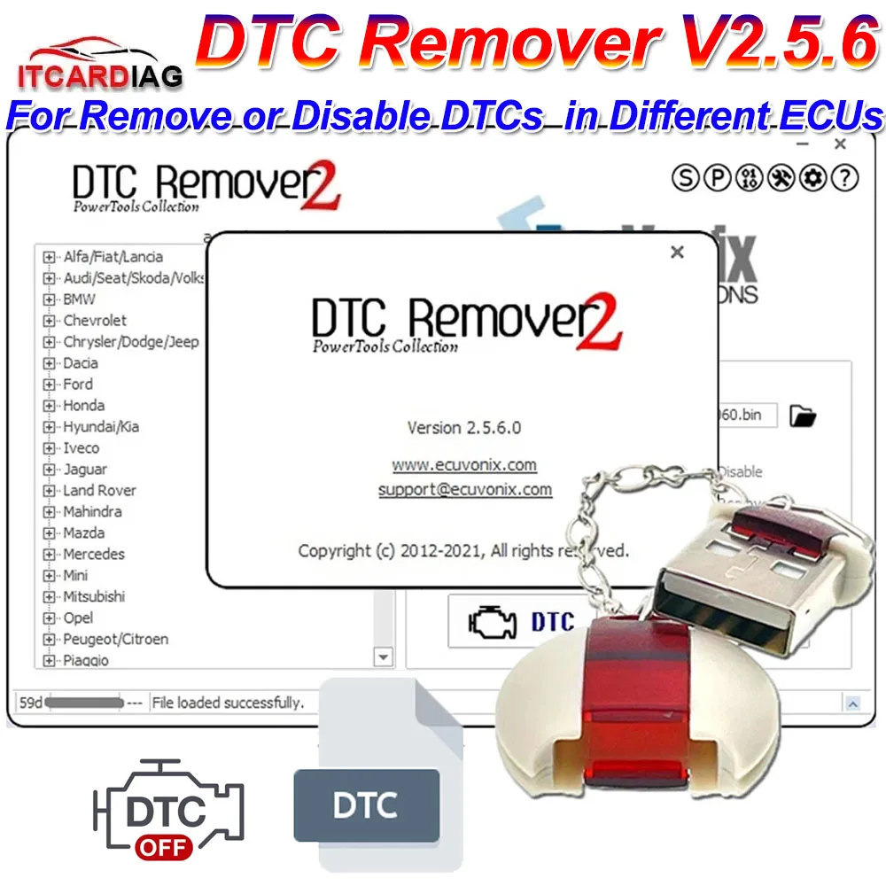 DTC Remover V2.5.6 DTC off Delete Software DTCRemover 2 Remove or Disable DTCs in Different ECUs DTCRemover2 ECU Progammmer