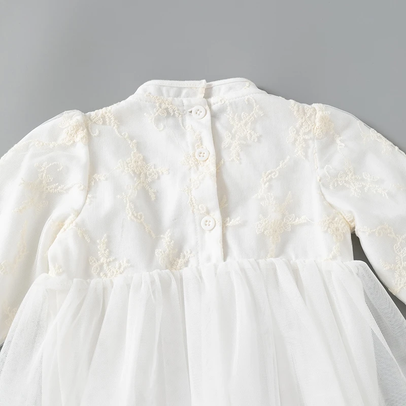 Chinese Style Newborn Baby Girls Dress Lace Flowers Toddler Girl Princess Dresses for Spring Autumn