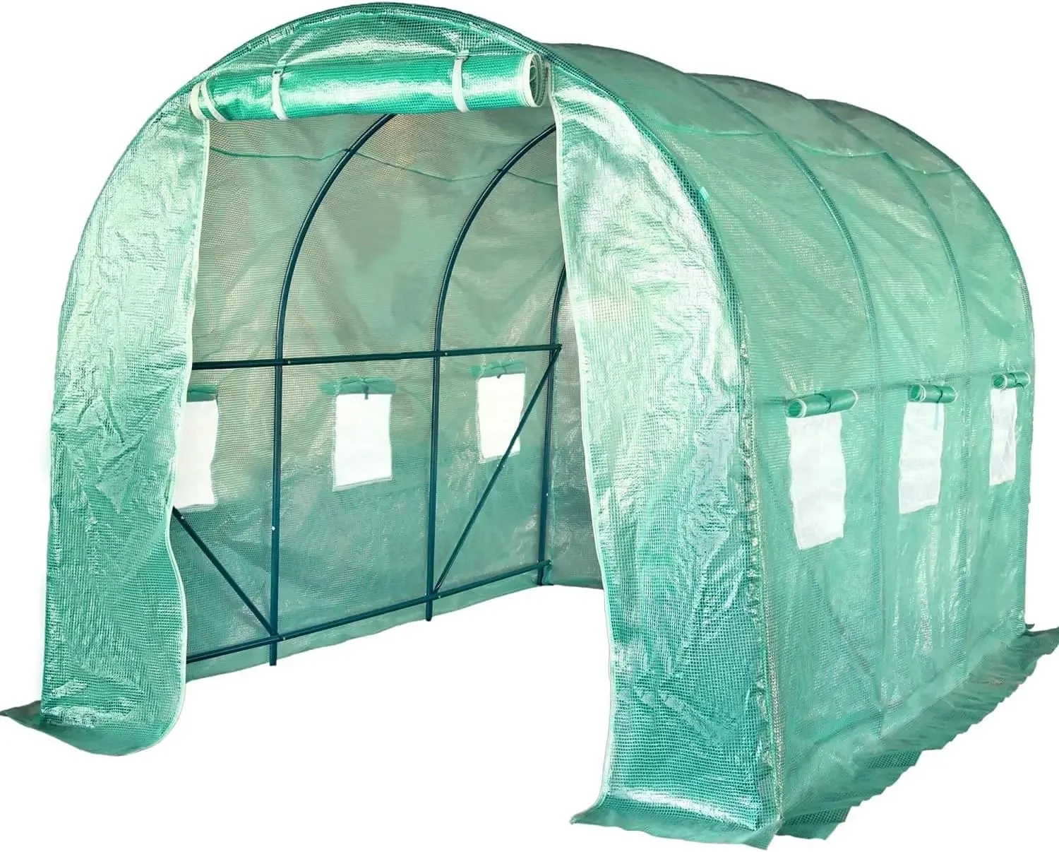 

Greenhouse for Outdoors Walk-in Green House Tunnel 10'x7'x7' Portable Mini Greenhouse Kit w/6 Roll-Up Windows&Zippered Door