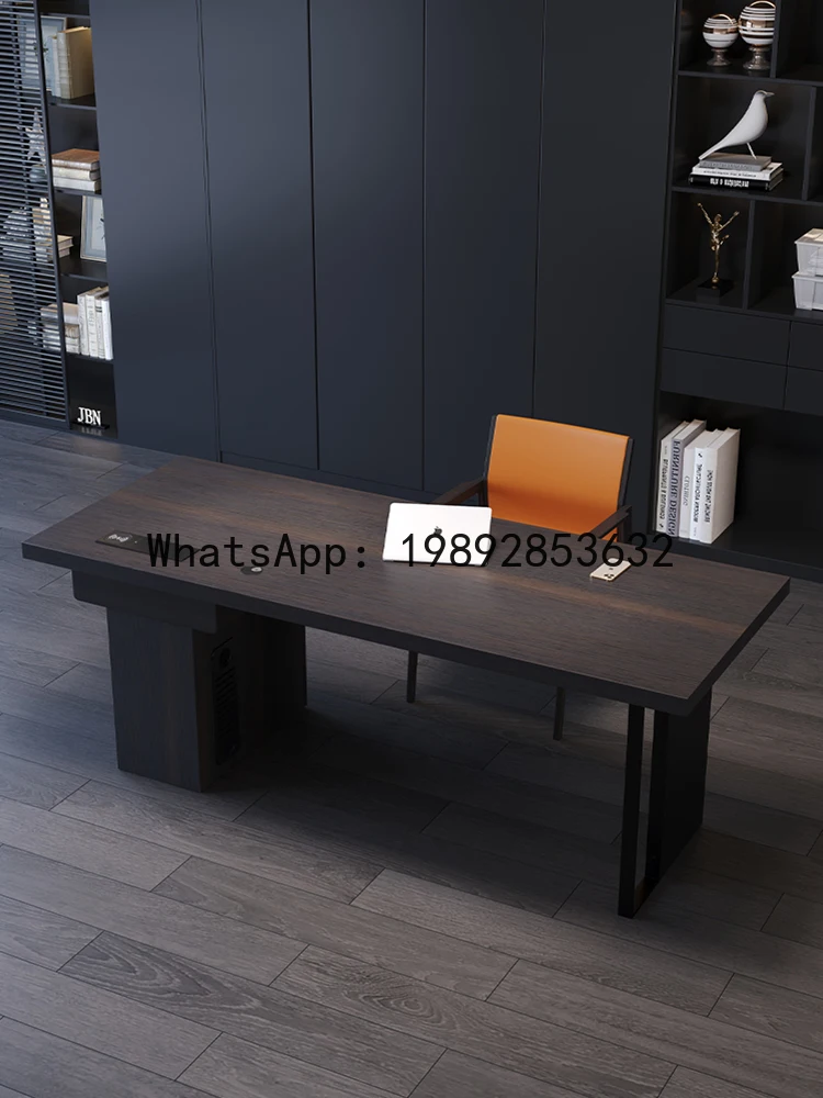 ZK Minimalist Desk Solid Wood Light Luxury Modern Living Room Study Home Computer Desk Executive Desk