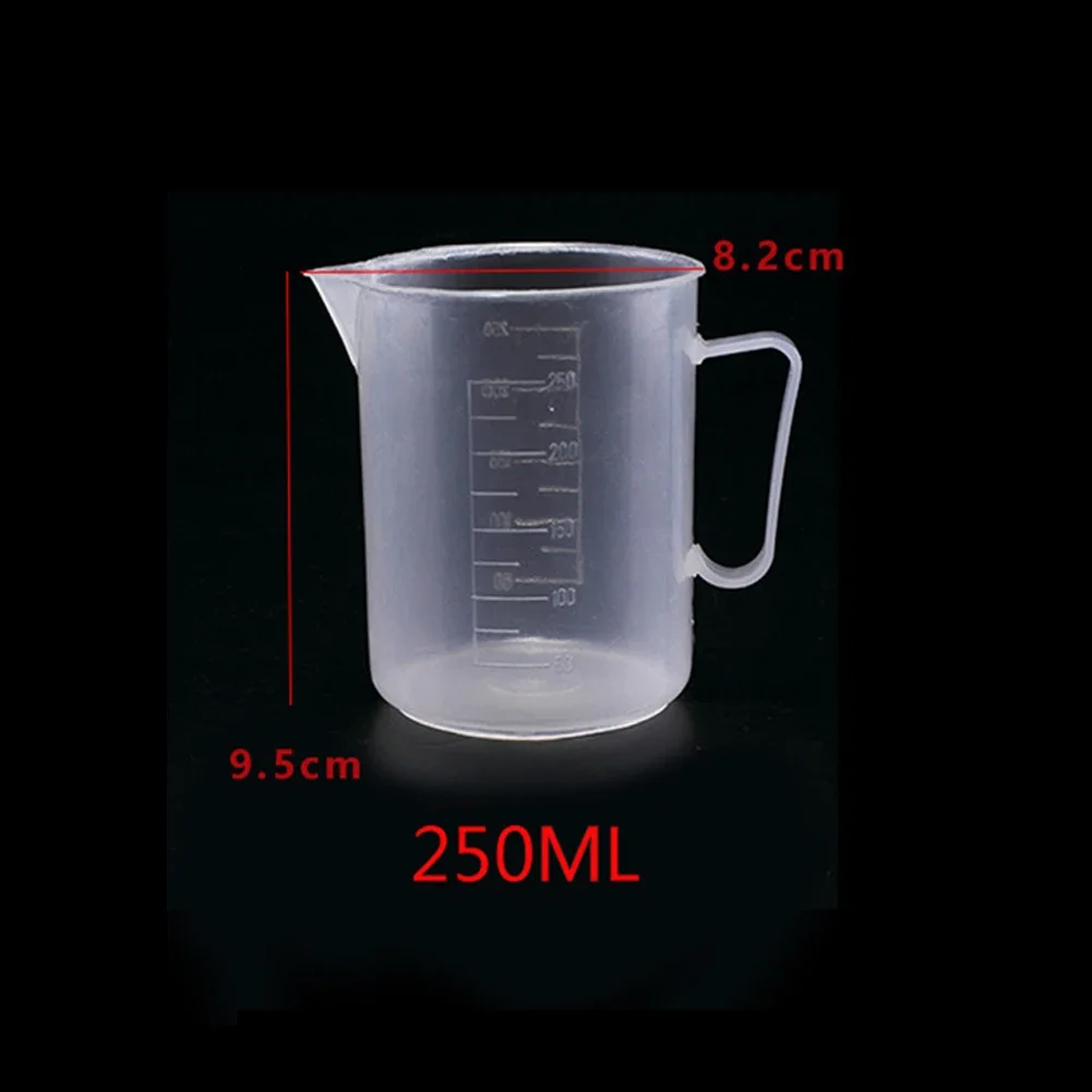 Measuring Jug 250/500/1000/2000ml Plastic Beaker Transparent Measuring Cup Chemical Resistant Kitchen Baking Supply