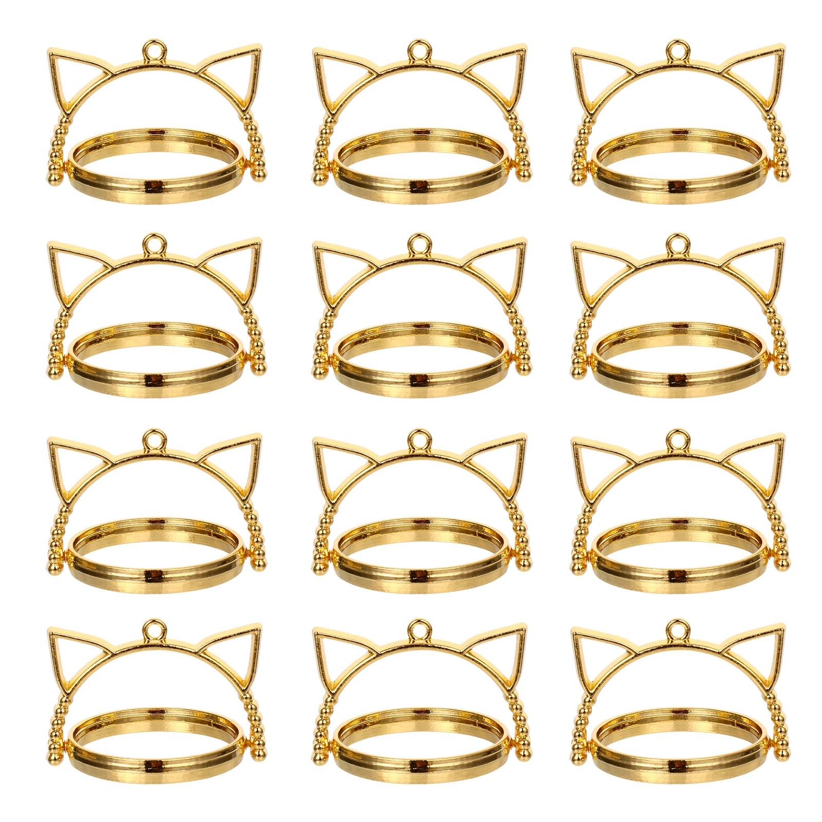 

20 Pcs Cat Ear Base DIY Pendant Tray Jewelry Brooch Lapel Pin Double Side Rotation