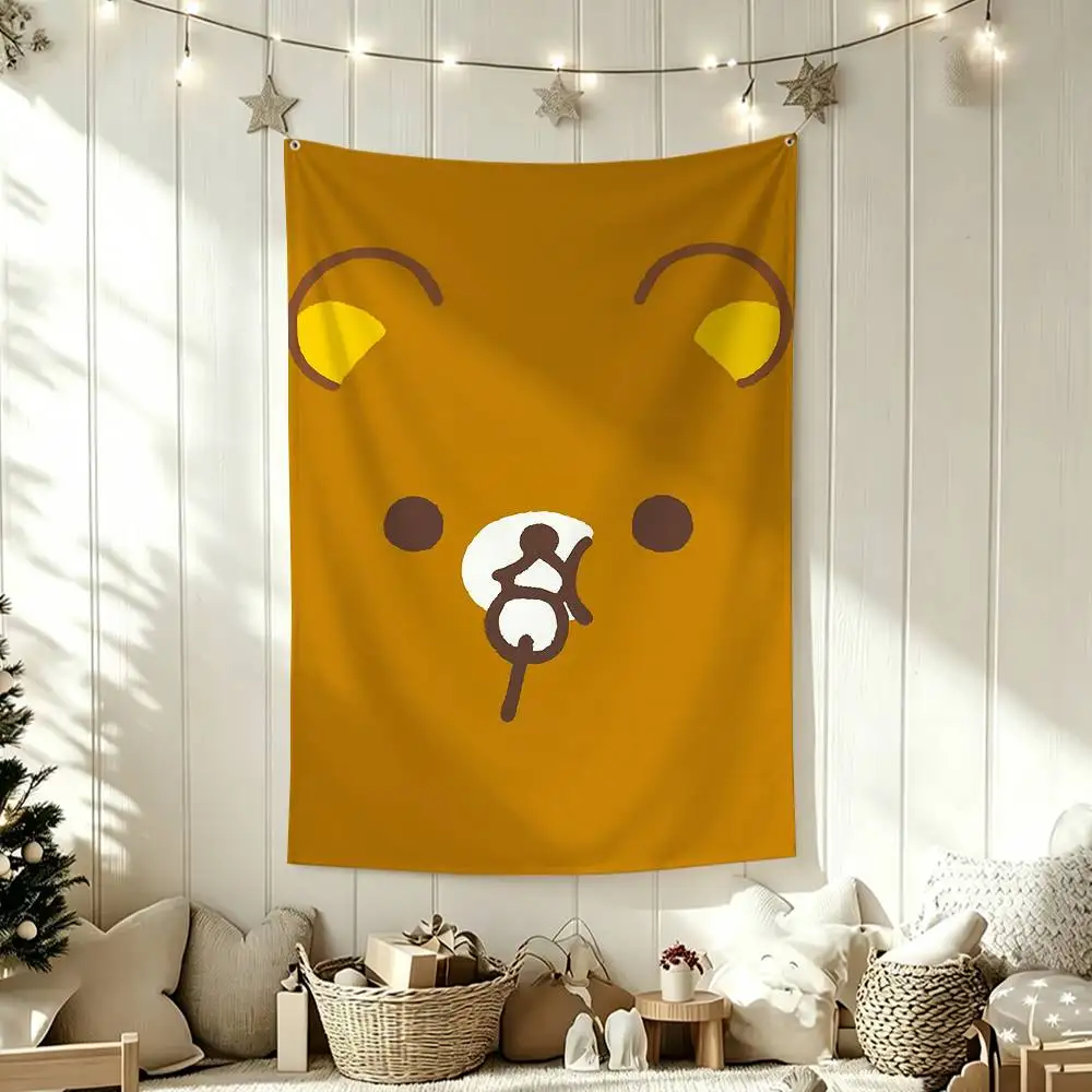 Cartoon R-Rilakkuma   Funny Flags for Bedrooms Home Decor Items Outdoor Decors Garage Decoration Flaga