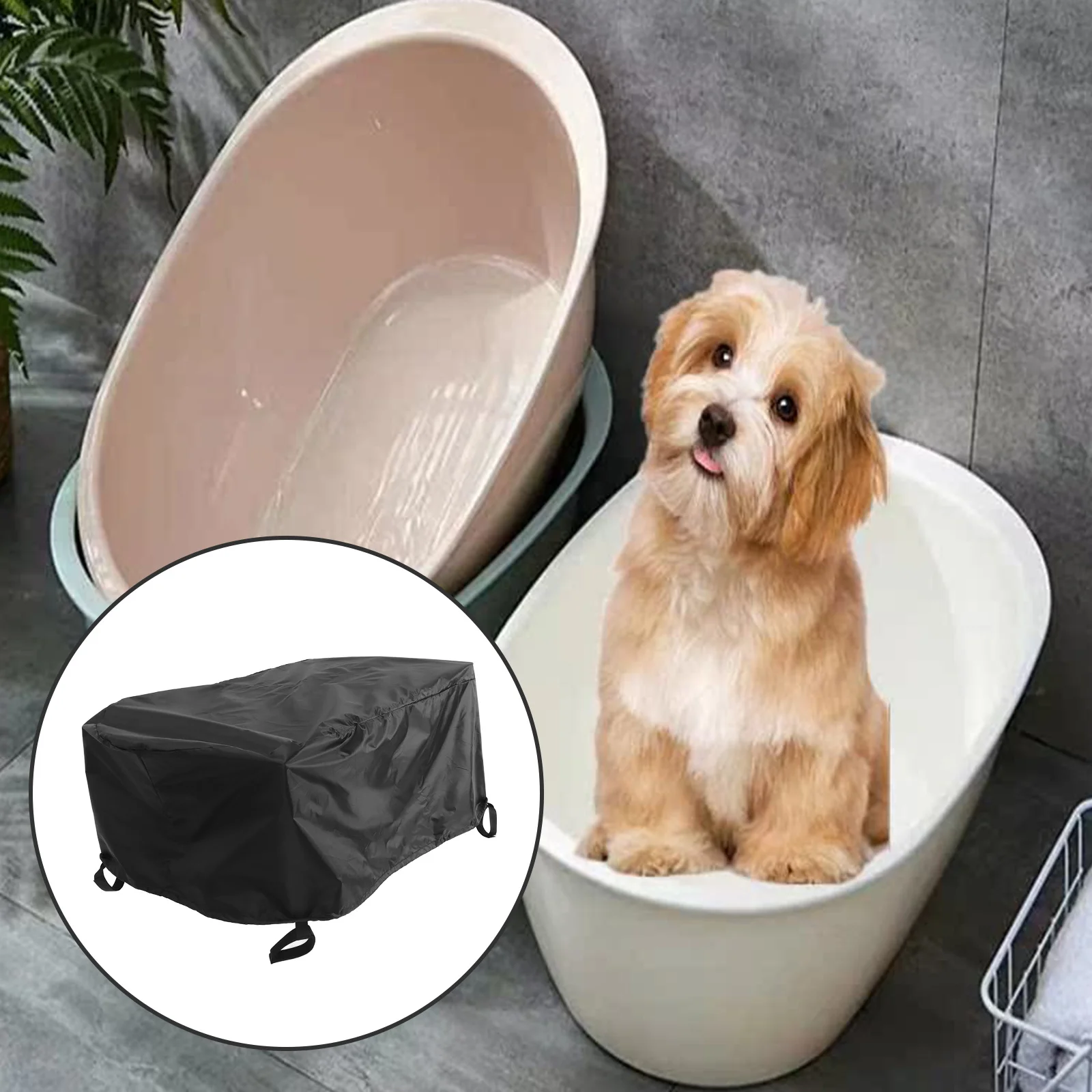 

Pet Bath Cover Foldable Universal Fit For Elevated Dog Bathing Pool Waterproof Portable Bathtub Shield Pet Grooming Accessory