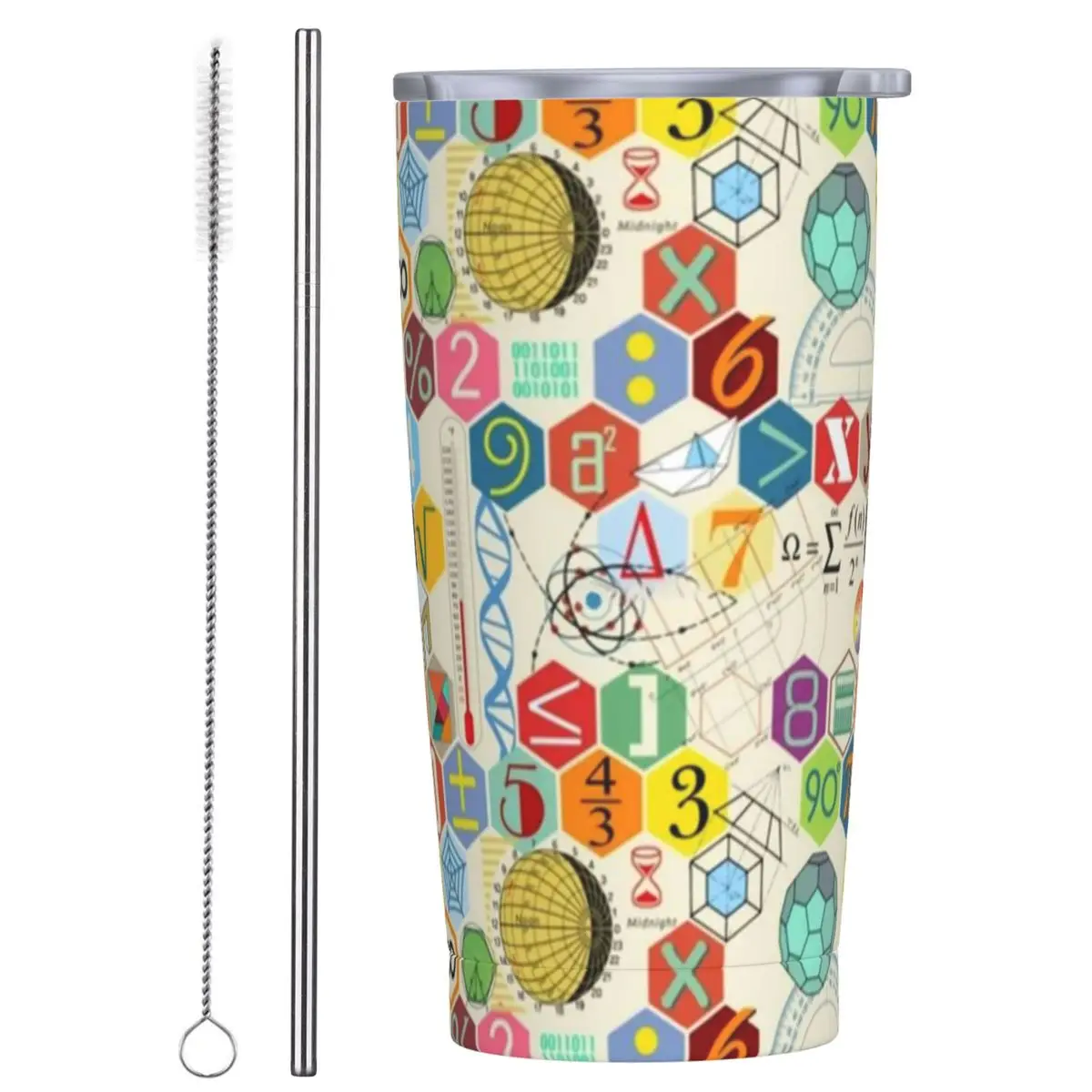 

Math Stainless Steel Tumbler Mathematical Symbols Travel Mugs Cup 20oz Coffee Mug Keep Heat Cold and Hot Milk Tea Water Bottle