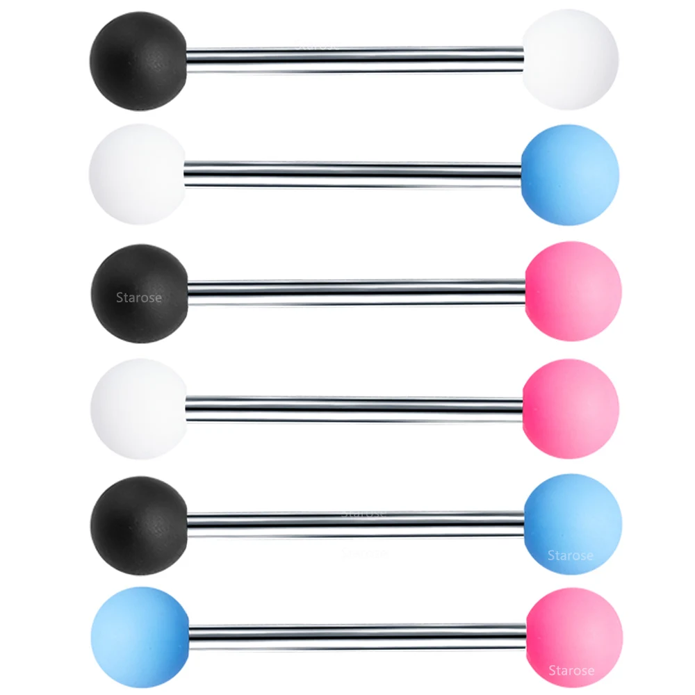 Черно-белые резиновые акриловые шарики с рисунком, 2 шт., штанга 16 мм, Женская промышленная пирсинг для соска, кольца, стержень для языка