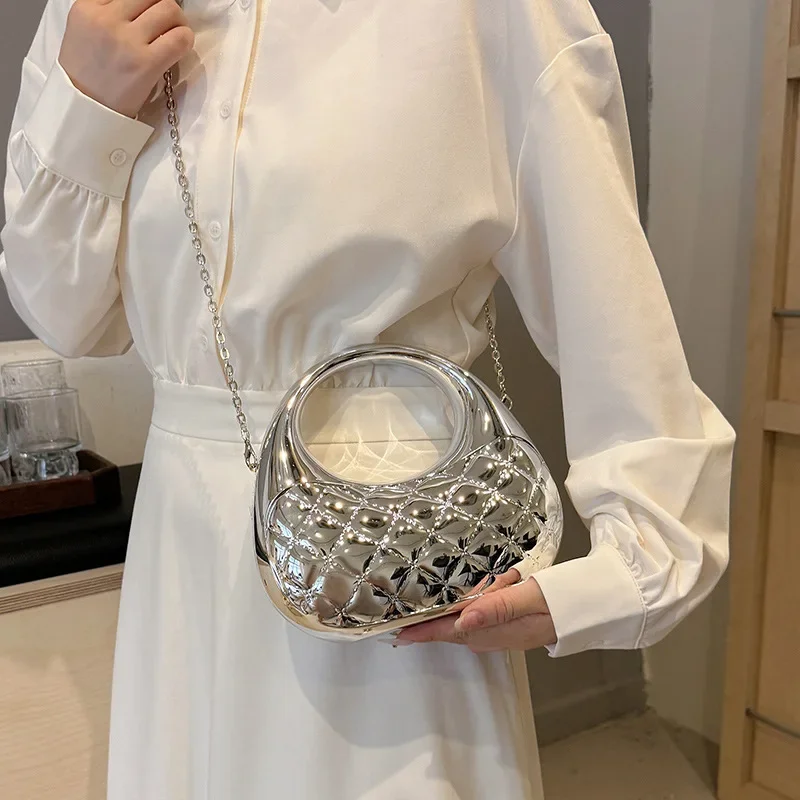 

2025 Acrylic Box Clutch Bag - Diamond Quilted Evening Purse for Women, Structured Hard Shell with Detachable Chain Strap