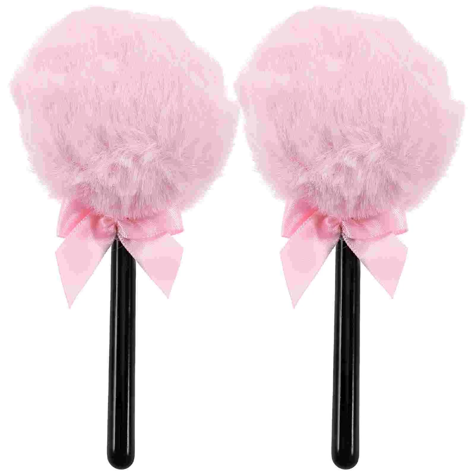 

2 Pcs Powder Puff Makeup Supplies Tools Face Sponges for Puffs Women Long Hair Woman Mini Containers