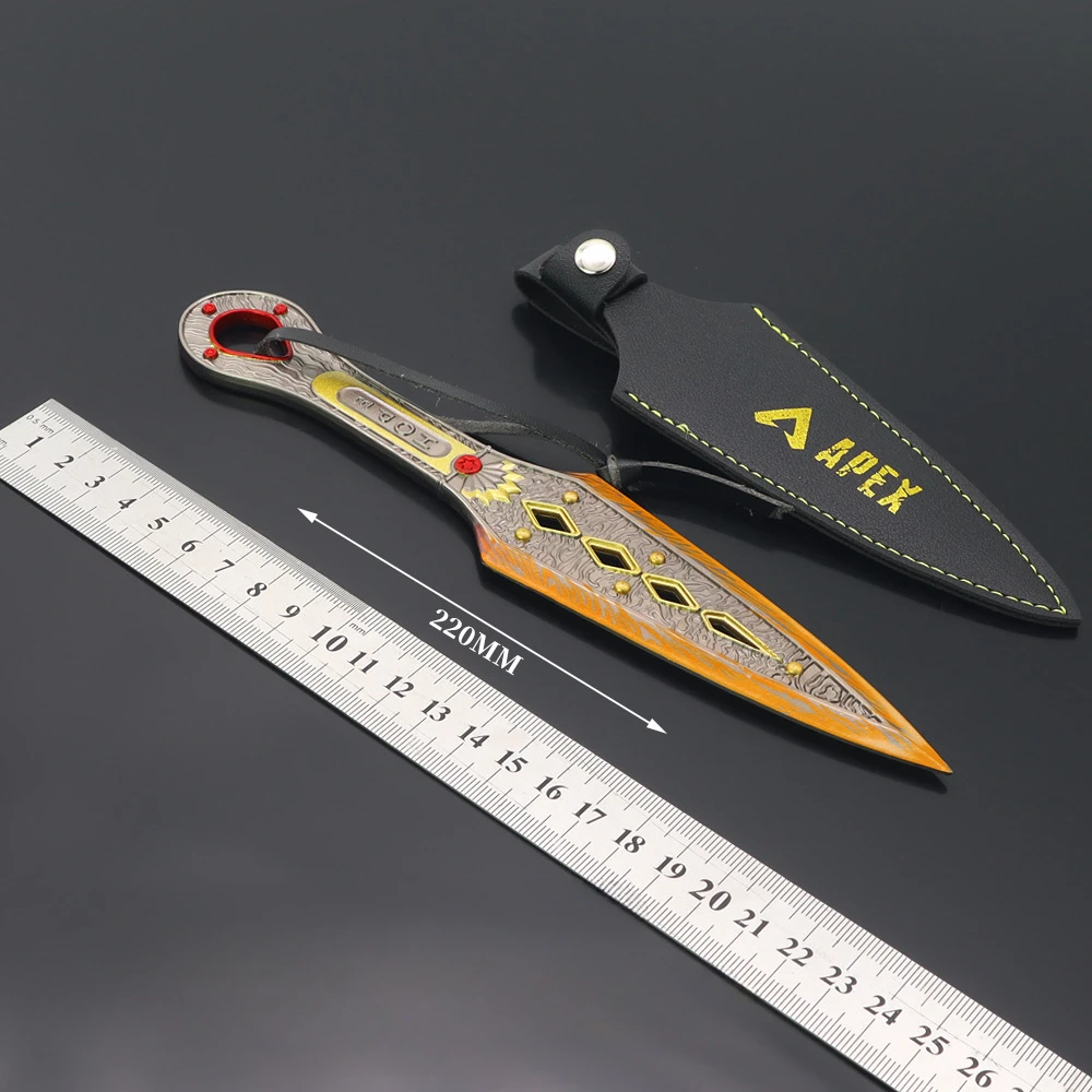 22cm Apex Legends Heirloom arma Wraith Kunai juego Metal Katana cuchillo espadas giratorio arma de cuerpo a cuerpo modelo regalos juguetes para niños