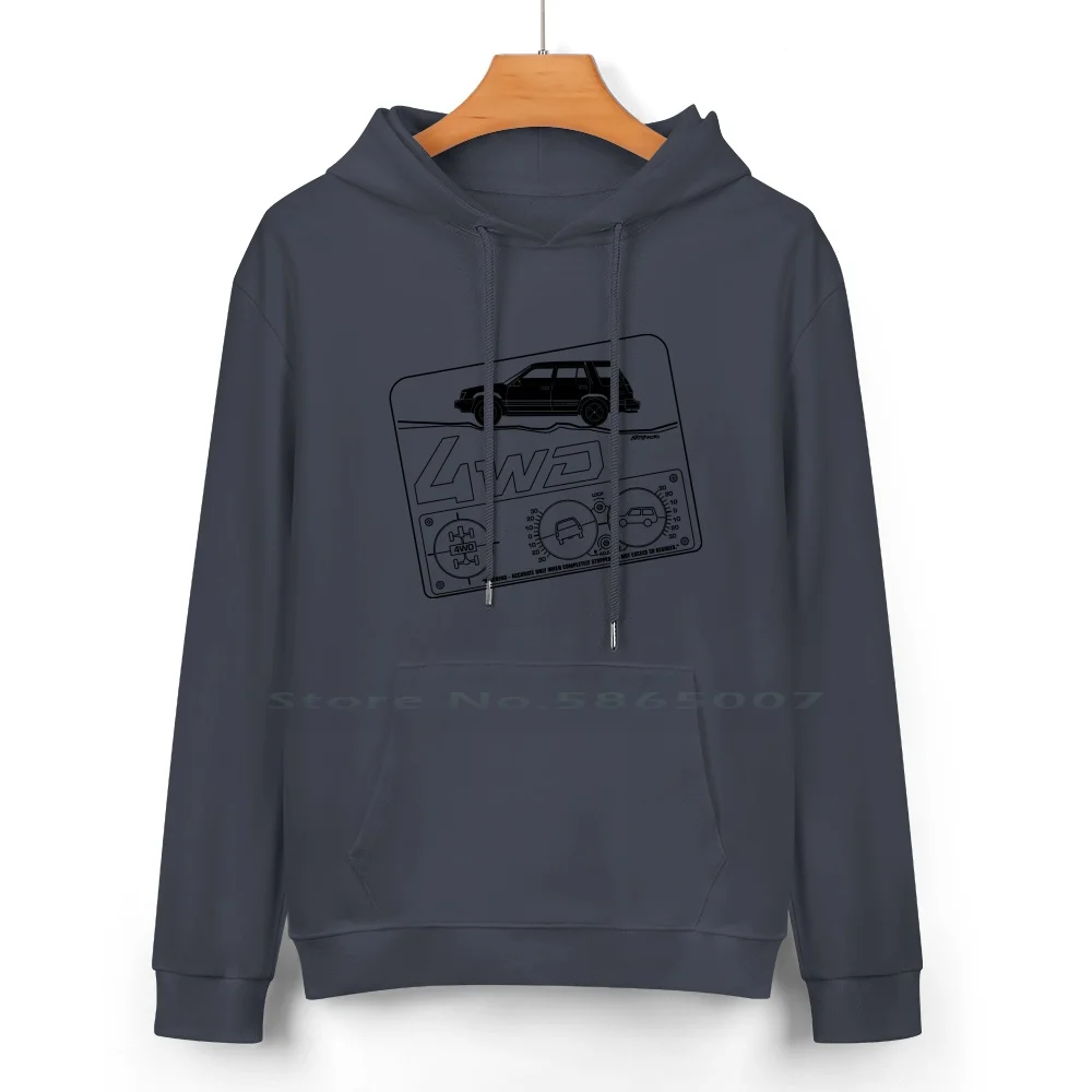 Tercel Sr5 4wd Wagon Al25 Bw Clinometer Pure Cotton Hoodie Sweater 24 Colors Japanese Car Tercel 4wd Four Wheel Drive 80s Car