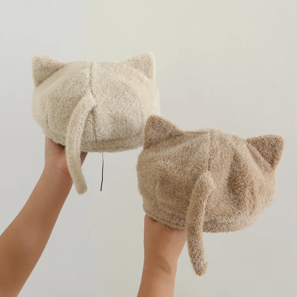 

Шапки с милым мультяшным котом для маленьких мальчиков, мягкие теплые вязаные шапочки для малышей, детей, девочек, осенне-зимние шапки, повязки на голову, головные уборы