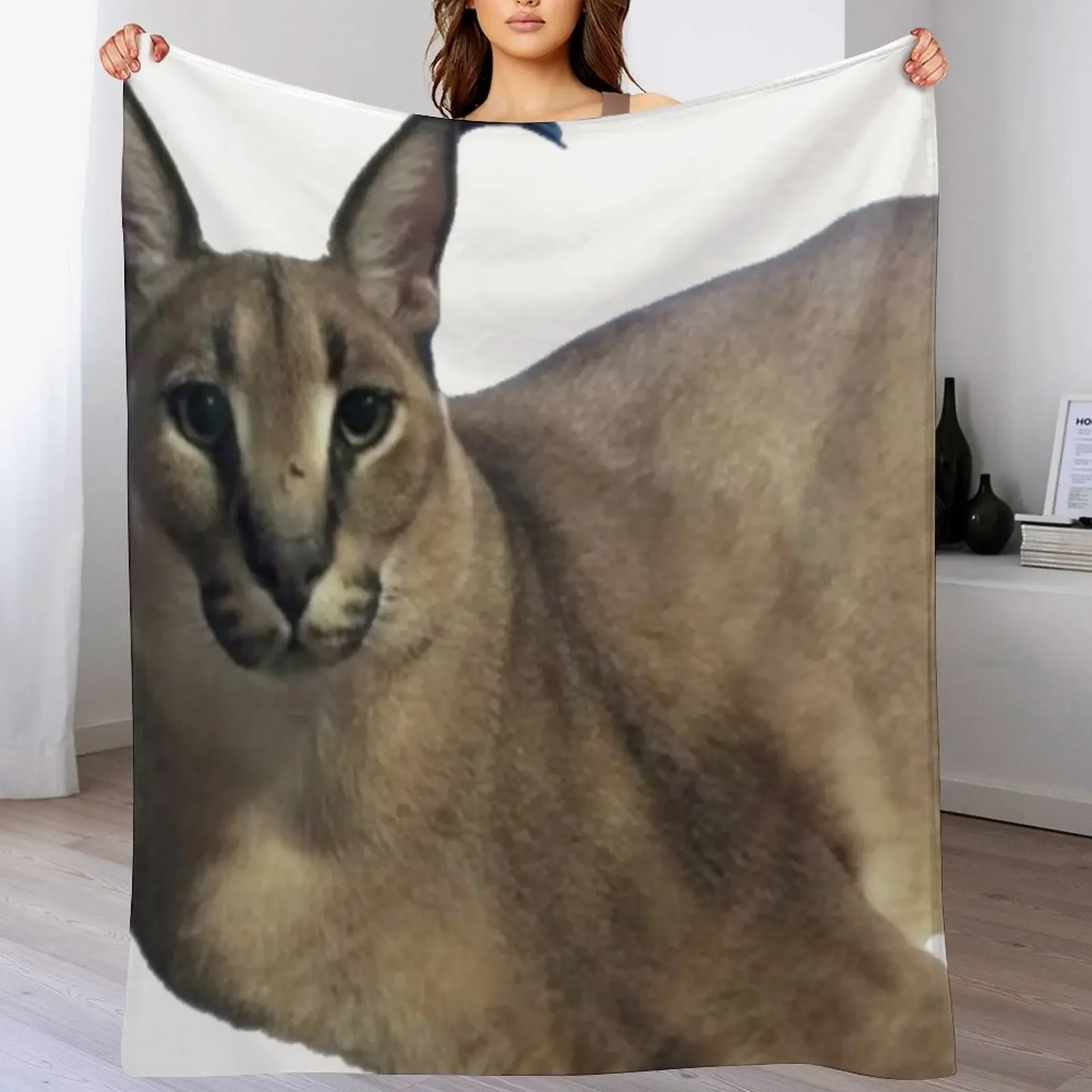 

Big Floppa Throw Blanket Plush Fuzzy Cozy Blanket for Couch Sofa