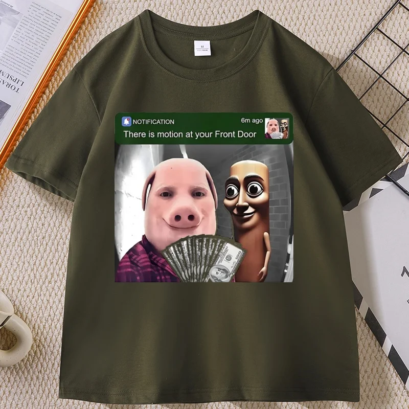 John Pork and Tung Tung Tung Sahur Graphic T Shirts Funny Cotton Short Sleeve Round Neck Printed Tshirt Woman Clothing Tops