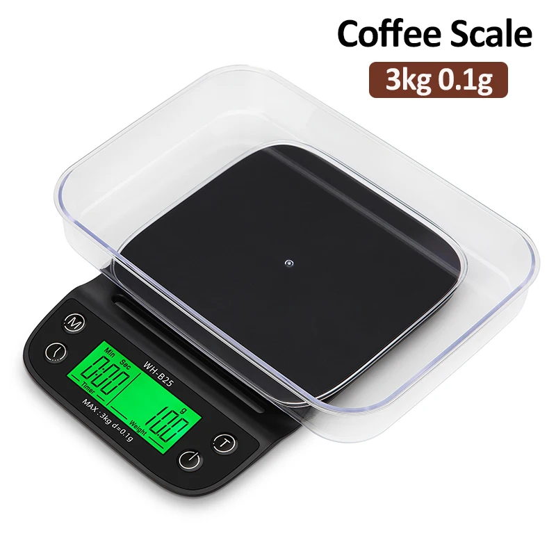 ความแม่นยำสูงกาแฟหยดขนาดกาแฟ3กิโลกรัม0.1G กาแฟหยดขนาดด้วย Timer LCD อิเล็กทรอนิกส์ดิจิตอล Kitchen Scale