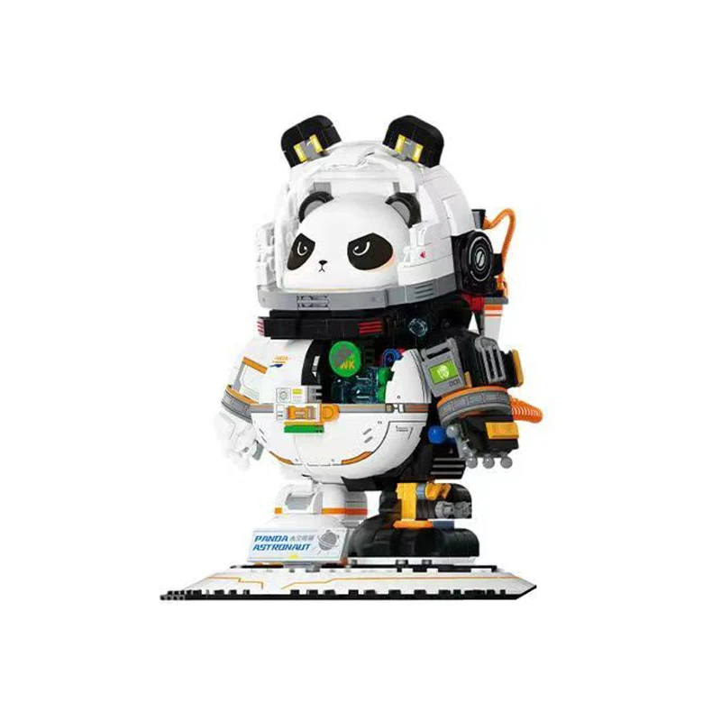 Space Adventure Building Brick Mechanics Panda Astronaut Mega Figures Block Construction Model Educational Toy Collection