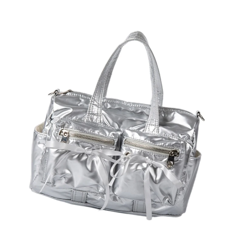 Multi Pocket Bowknot Shopper Shoulder Bag Stylish Handbag for Women Work Travel