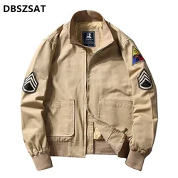 2027 XKK  Brad Pitt Fury WW2 Tanker Khaki Spring Military Cotton Bomber Jacket Lightweight Men's Cotton Tanker Jacket