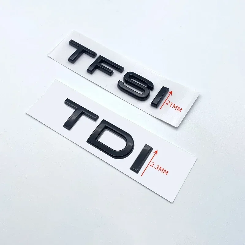 3D Chrome Glossy Black ABS TDI TFSI Car Rear Emblem Sticker for Audi A1 A3 A4 A5 A6 A6L A7 A8 S3 S6 Q3 Q5 Q7 TT S RS