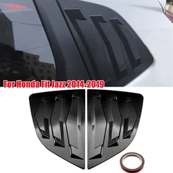 For Honda Jazz Fit 2014-2019 Car Rear Louver Window Side Shutter Cover Trim Sticker Vent Scoop ABS Carbon Fiber Auto Accessories