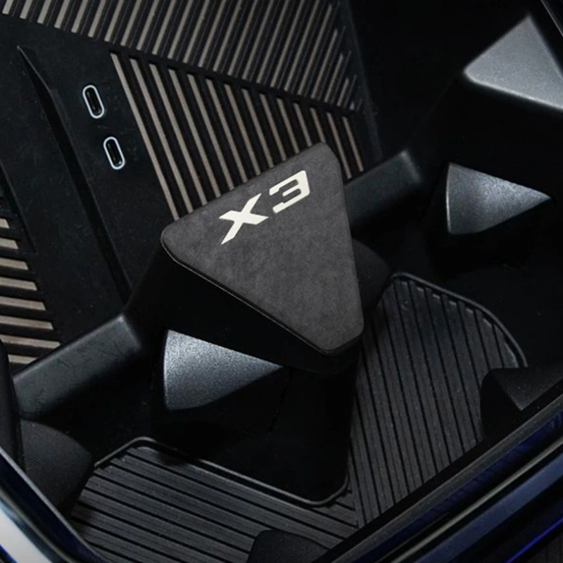 Fit for BMW X3 G48 G45 2025 2026 Ultra Thin Suede Sticker Central Control Triangle Metal Protection Mat