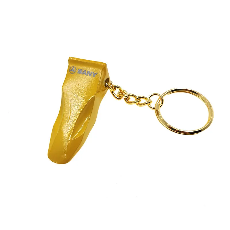 Construction vehicle excavator small bucket tooth model alloy key chain ornament Sany Doosan CAT Kobelco Hitachi