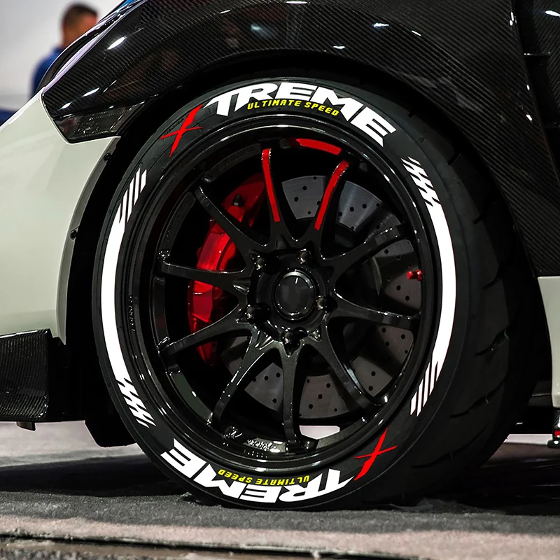 

16 Pieces for 4 Tires XTREME Car Tire Stickers Decals PVC Rubber Tire Decoration Wheel Stickers Waterproof Car Accessories
