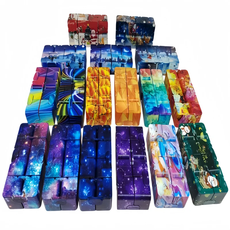Infinity Magic Cube Starry Sky Square Puzzle Toys Four Corner Maze Toys Children Adult Decompression Relaxing Hand-Held Toy