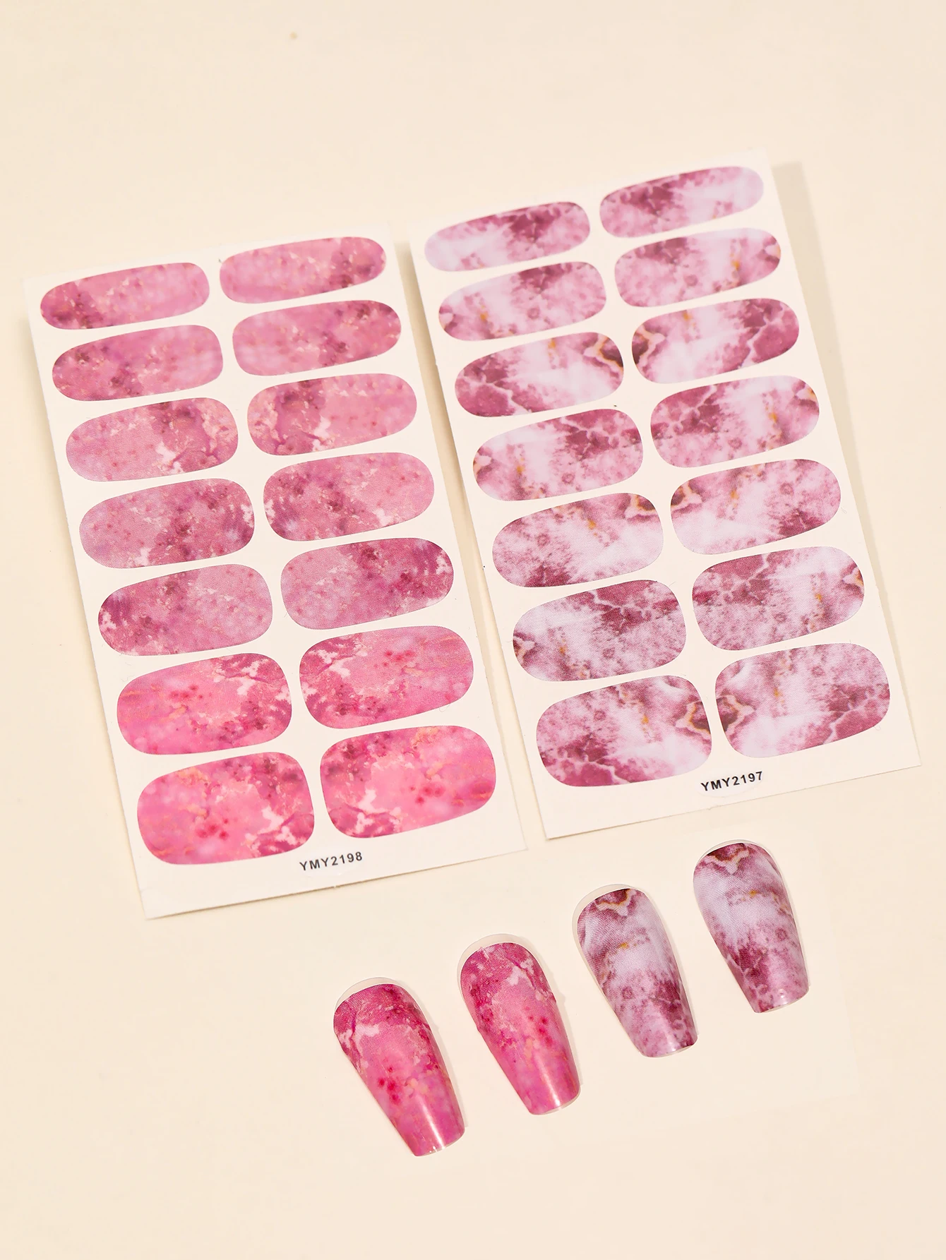 14pcs Salon-quality Nail Polish Stickers Waterproof Full Wrap Semi Cured Gel Nail Strips With Nail File Wooden Stick