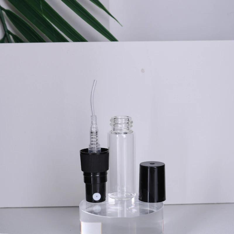 Botella de Perfume de Vidrio Transparente de Alta Calidad de 3 ml, Mini Botella de Spray Hidratante con Pulverizador Ultrafino para Cuidado Personal y Fragancia, 50 Unidades