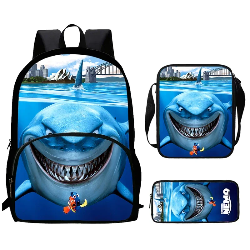 Finding Nemo Child School Backpack with Front Pocket,Shoulder Bags,Pencil Bags for Aged 5-10,Cartoon School Bags for Boys Girls