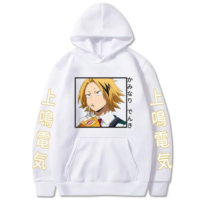 Anime Academia Kaminari Denki Manga Hoodies Boku No Hero Academia Graphics Unisex Loose Casual Long Sleeve Sweatshirts