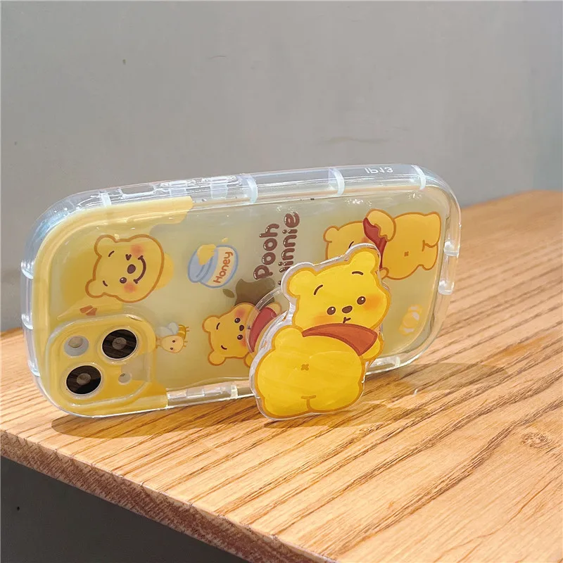 New Winnie the Pooh Disney Cute Cartoon Phone Case for iPhone 14 15Pro 15ProMax 11 12 13 Pro Max 13Pro 14Pro Soft Cover Holder