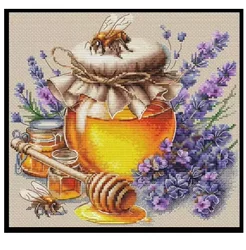 Flowers and honey 16CT 18CT 14CT Unprinted Top Quality Cross Stitch Kits Embroidery Art DIY Handmade Needlework Home Decor