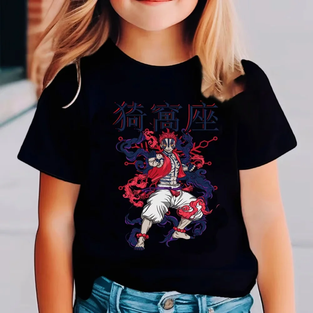 شيطان القاتل الأطفال أنيمي الكرتون قصيرة الأكمام الرجال النساء الفتيان الفتيات الصيف Kimetsu No Yaiba ملابس الاطفال الهدايا