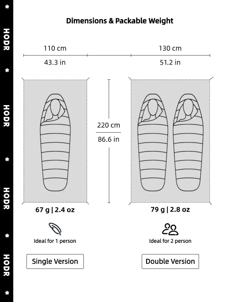 [HODR GEAR] Ultraleichte Polycro-Bodenplane 69g — Wasserdichte Zeltunterlage, tragbare Camping-UL-Ausrüstung, Wanderzubehör – Detail 6