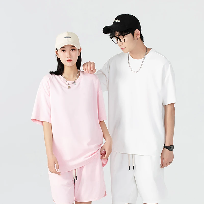 Summer Thin Shorts Short Sleeve Set New Men\'s High Quality Casual Fashion Comfortable Loose Outdoor Sports Fitness Couple Set