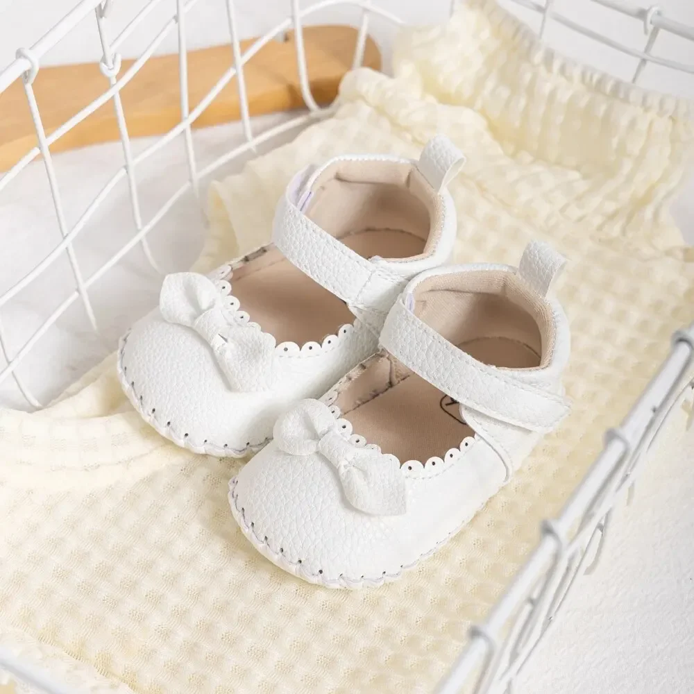 MRovior-Chaussures à nœud en cuir PU pour bébés filles, chaussures de princesse imperméables, chaussures décontractées à semelle en caoutchouc, meilleurs connaisseurs