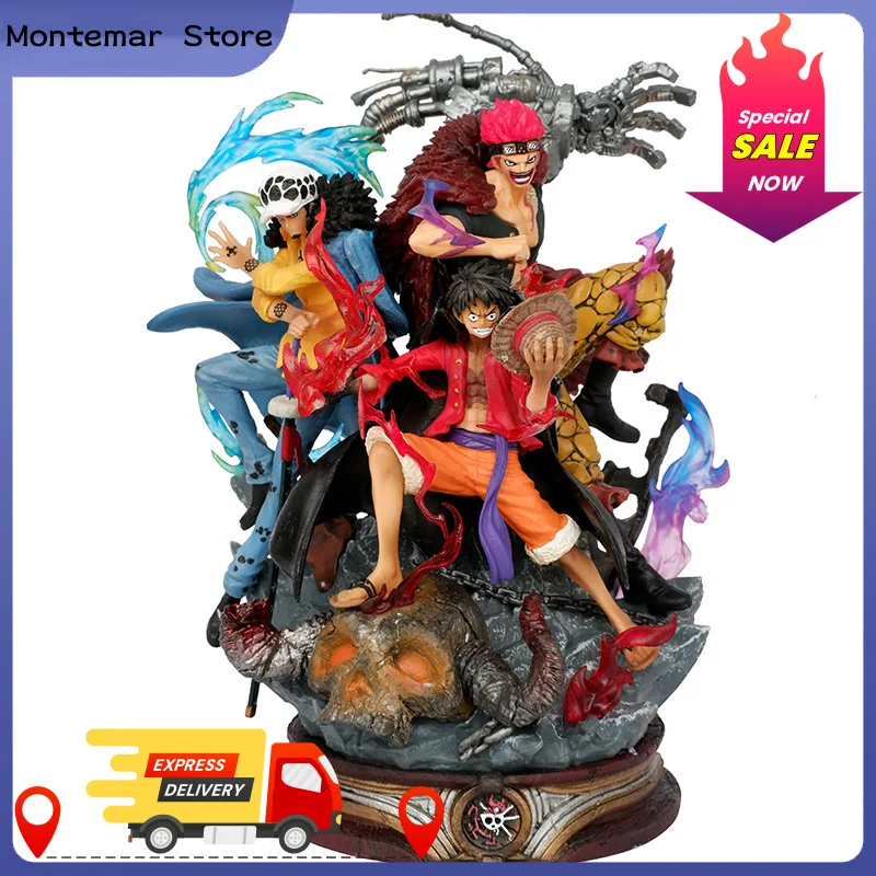 Een Stuk Figuur Luffy Kid Trafalgar 3 Kapitein Model Anime Action Beeldje Pop Collectie Ornament Model Speelgoed Cadeau Voor Kid