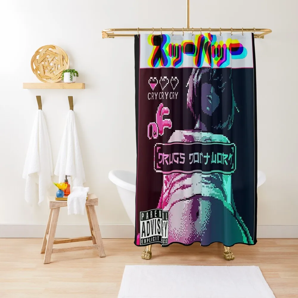 

Cool Girl Vaporwave Urban Style Shower Curtain Shower Waterproof Window Bathroom Box Curtain