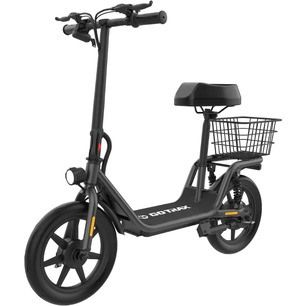 

FLEX Electric Scooter with Seat for Adult, 18.6Miles Range&15.5Mph Power by 400W Motor, 14" Pneumatic Tire&Height