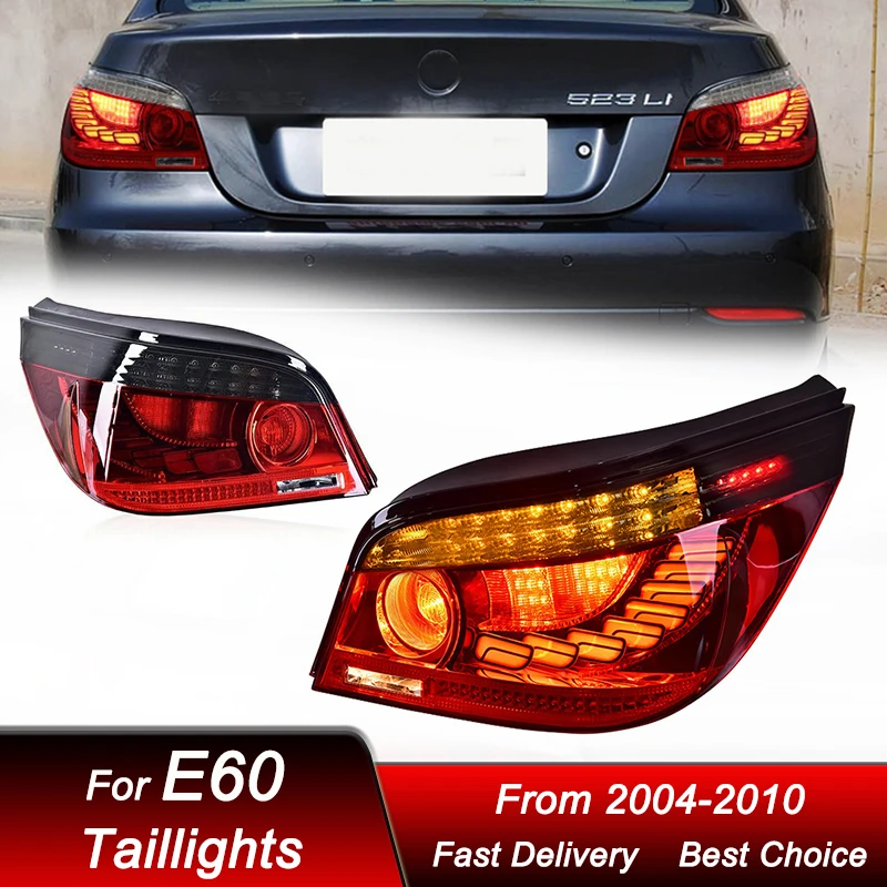 Car Tail Lights For BMW 5 series E60 523 525 520 2004-2010 Dragon scale style LED Dynamic Turn Signal Light Tail Lamp Assembly