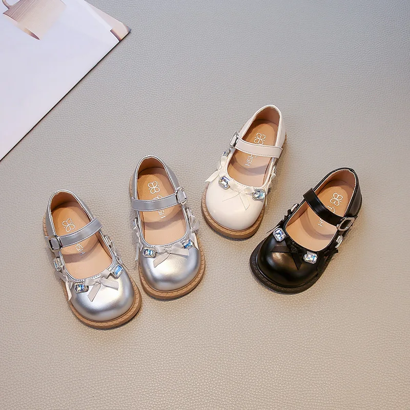 

Girls Princess Leather Shoes Spring Autumn Sweet Children Fashion Flat Shoes Luxury Wedding Party Kids Casual Mary Janes Shoes
