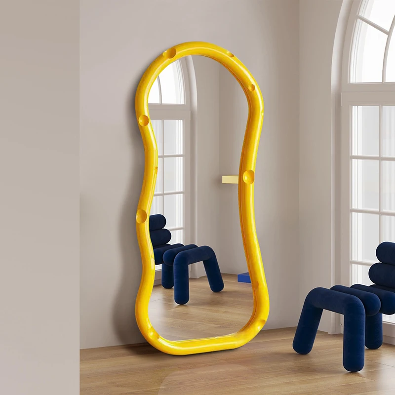 مرايا بيضاوية لطيفة لكامل الجسم ومرايا غرفة نوم الأميرة الاسكندنافية لكامل الجسم وغرفة المعيشة Espejos Decorativos لتزيين الغرفة #4