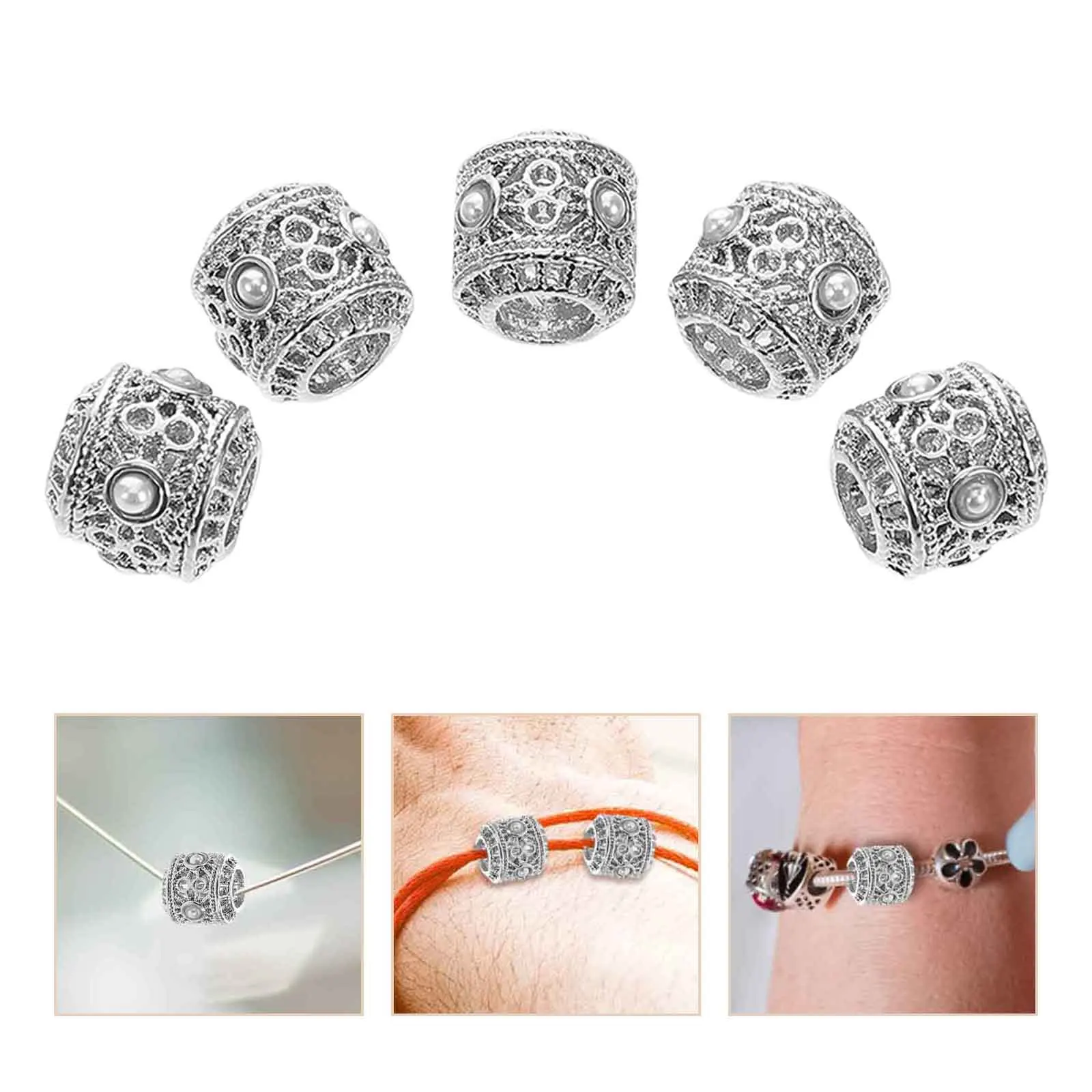 

20pcs Vintage Style Diy Jewelry Loose Metal Spacer Zinc Alloy Delicate Craft Beads For Bracelet Necklace Making Kit Retro Charm