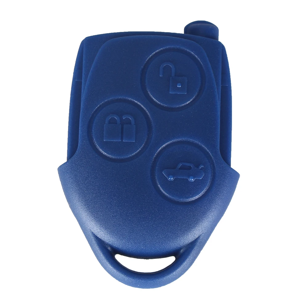 KEYYOU 3 BUTTON CONNECT REMOTE KEY FOB CASE SHELL FOR FORD TRANSIT WITH BLADE BLUE