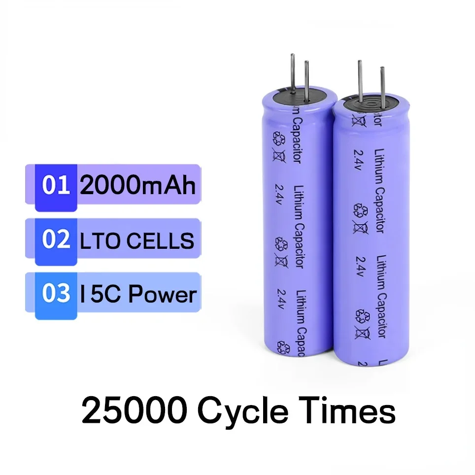 NEUE EST 2,4 V 2000mAh LTO 18650 Lithium-titanat-akku Niedrigen Temperatur Lange Zyklus Für Diy 12V Akku Werkzeug