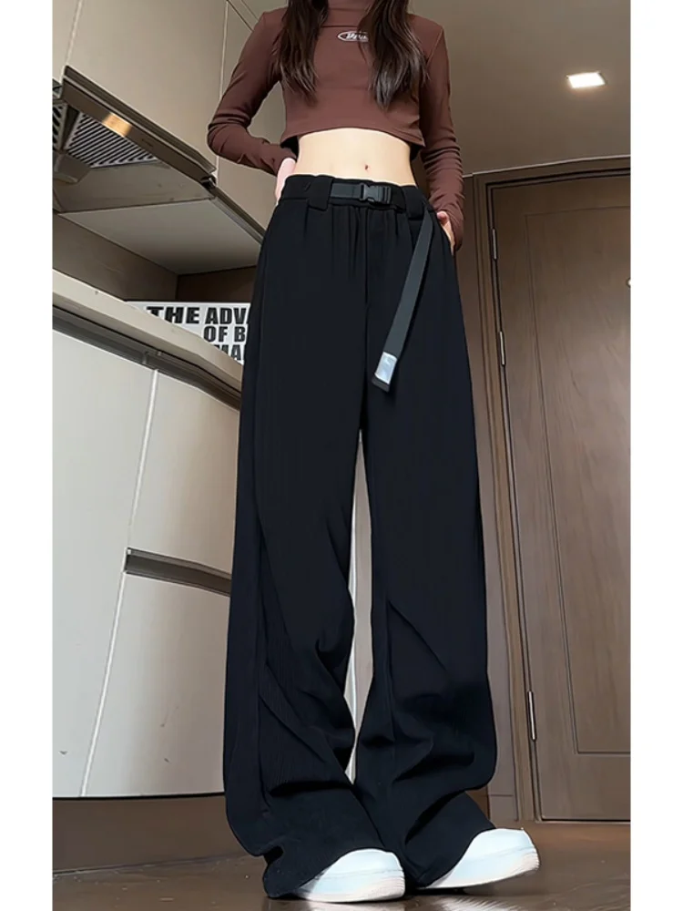 

Men's Corduroy Pants Spring New Loose Floor-Length Casual Trousers Pleated Design Straight Leg Wide Leg Pants Faionable