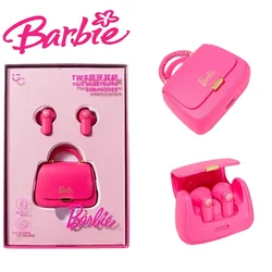 Kawaii Miniso Barbie Bluetooth Headset Anime Cute Cartoon Pink Headphone Protective Case Super Battery Life Long-lasting Durable